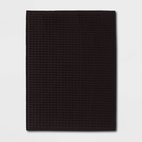 100% Polyester 15" x 20" Kitchen Drying Mat - Black - Picture 1 of 3